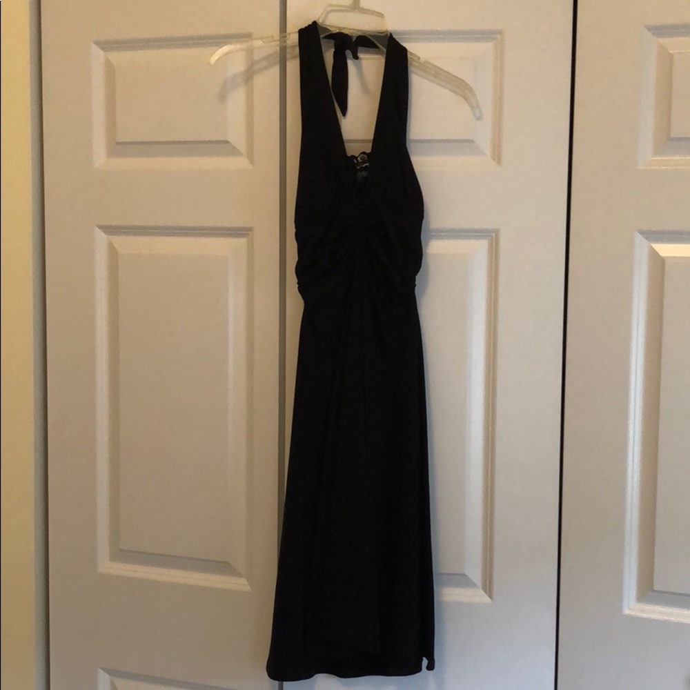 Susana Monaco black halter cocktail dress